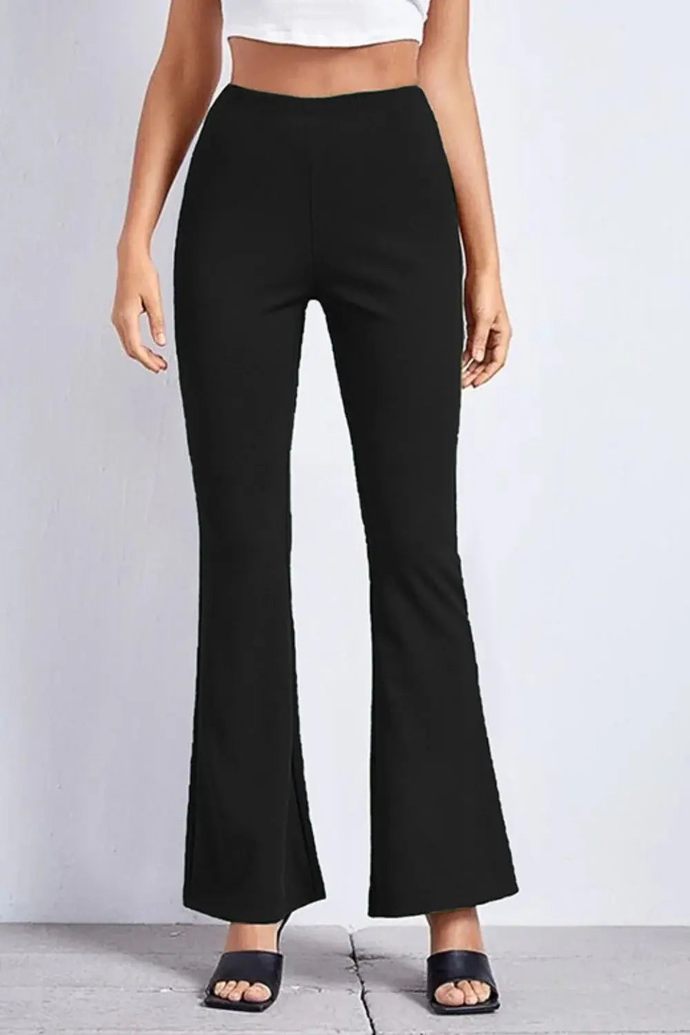 High Rise Flare Pants - Trendsi - Flyclothing LLC