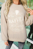 Ribbed Round Neck Long Sleeve Graphic Sweatshirt - Trendsi - Flyclothing LLC