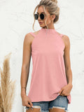 Cutout Mock Neck Tank - Trendsi - Flyclothing LLC