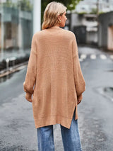 Long Sleeve Waffle-Knit Cardigan - Trendsi - Flyclothing LLC