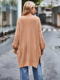 Long Sleeve Waffle-Knit Cardigan - Trendsi - Flyclothing LLC