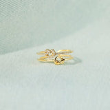 925 Sterling Silver Double-Layered Knot Ring - Trendsi