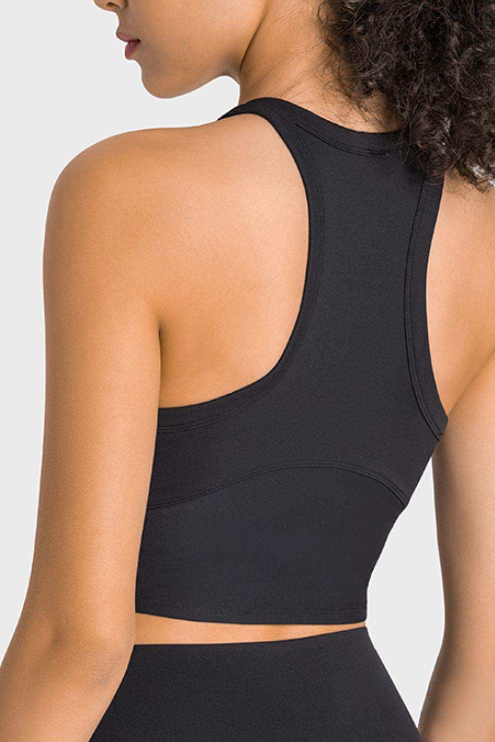 Racerback Cropped Sports Tank - Trendsi - Flyclothing LLC