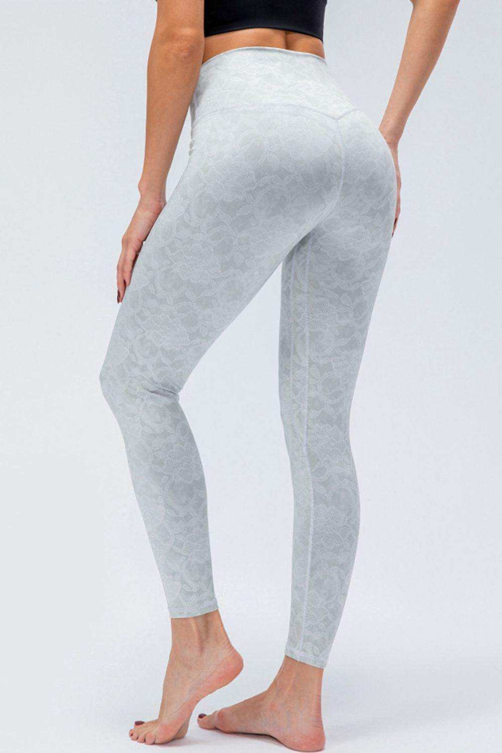 Wide Waistband Slim Fit Active Leggings - Trendsi - Flyclothing LLC