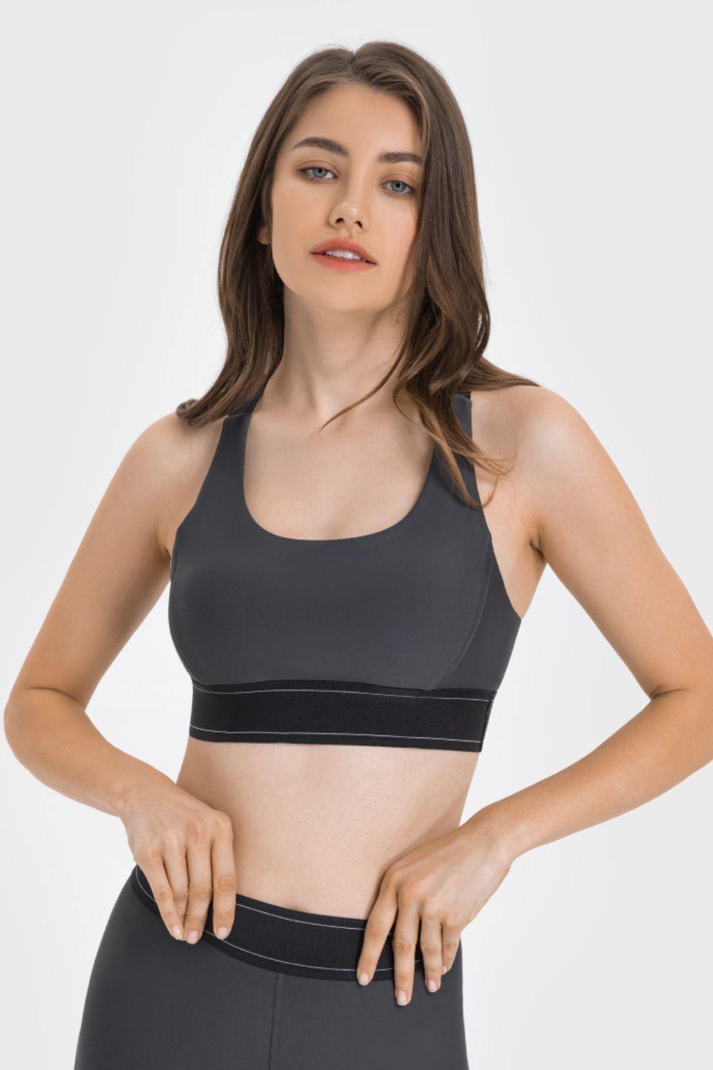 Contrast Sports Bra - Trendsi