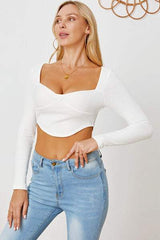 Ribbed Long Sleeve T-Shirt - Trendsi - Flyclothing LLC