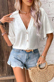 Button Front Johnny Collared Blouse - Trendsi