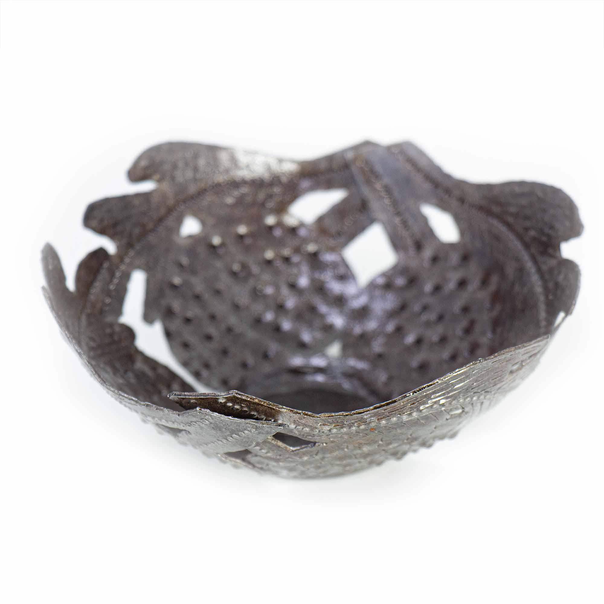 Decorative Drum Art Bowl or Votive, Fruit on Vine - Haitian Artisans - Flyclothing LLC
