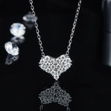 Moissanite 925 Sterling Silver Heart Necklace - Trendsi
