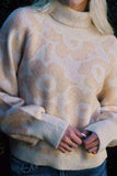 Flower Pattern Turtleneck Long Sleeve Sweater - Trendsi - Flyclothing LLC