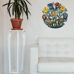 Painted Flower Garden Metal Wall Art - Croix des Bouquets - Croix des Bouquets
