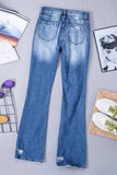 Sequin Bow Distressed Bootcut Jeans - Trendsi - Flyclothing LLC