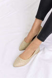 Forever Link Rhinestone Point Toe Flat Slip-Ons - Trendsi - Flyclothing LLC