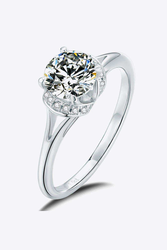 1 Carat Moissanite Split Shank Ring - Trendsi - Flyclothing LLC