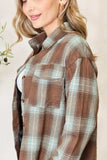 Double Take Plaid Dropped Shoulder Shirt - Trendsi - Flyclothing LLC