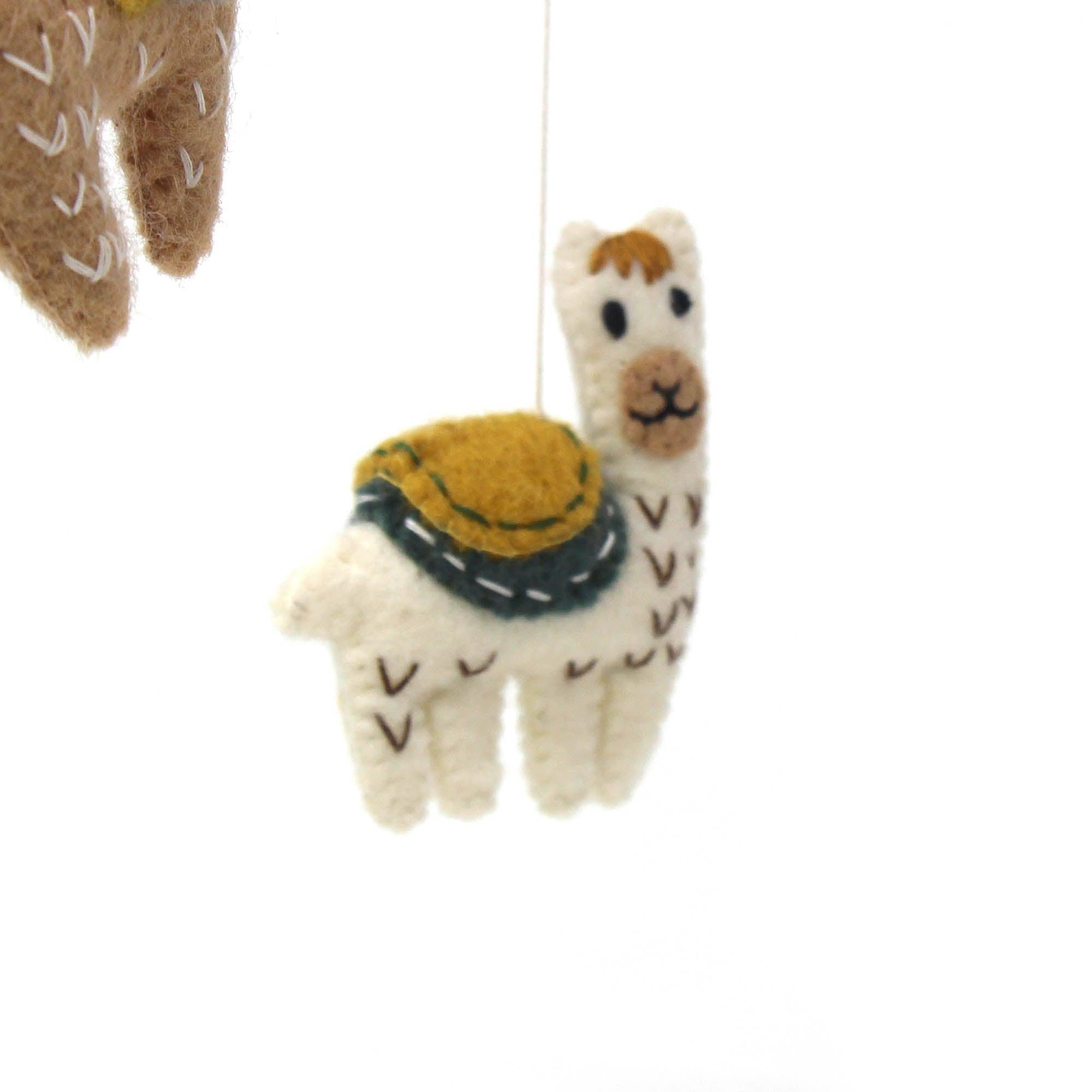 Hand Crafted Felt Little Llamas Mobile - Global Groove Direct