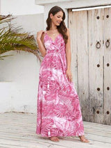 Printed Surplice Spaghetti Strap Dress - Trendsi - Flyclothing LLC