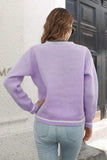 Skeleton Pattern V-Neck Long Sleeve Pullover Sweater - Trendsi