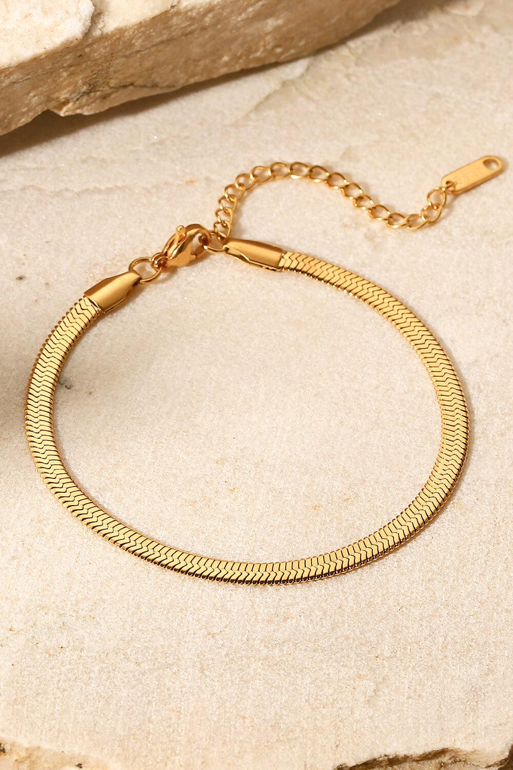 Herringbone Chain Stainless Steel Bracelet - Trendsi