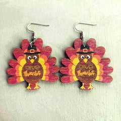 Thanksgiving Turkey Drop Earrings - Trendsi