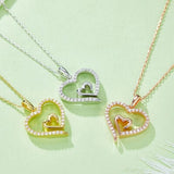 Moissanite 925 Sterling Silver Heart Pendant Necklace - Flyclothing LLC