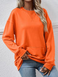 Round Neck Long Sleeve Sweatshirt - Trendsi