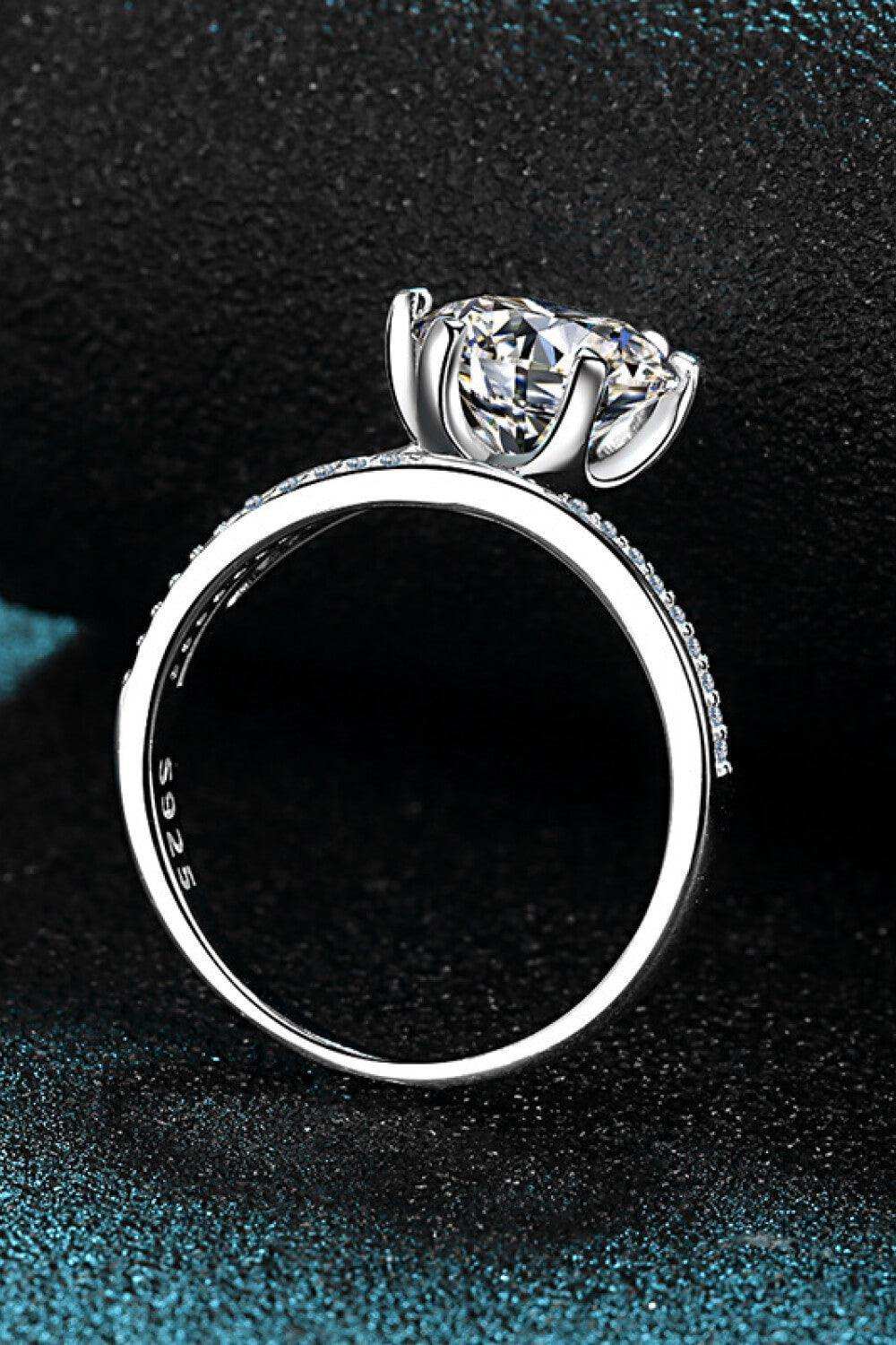 3 Carat Moissanite 6-Prong Ring - Trendsi - Flyclothing LLC
