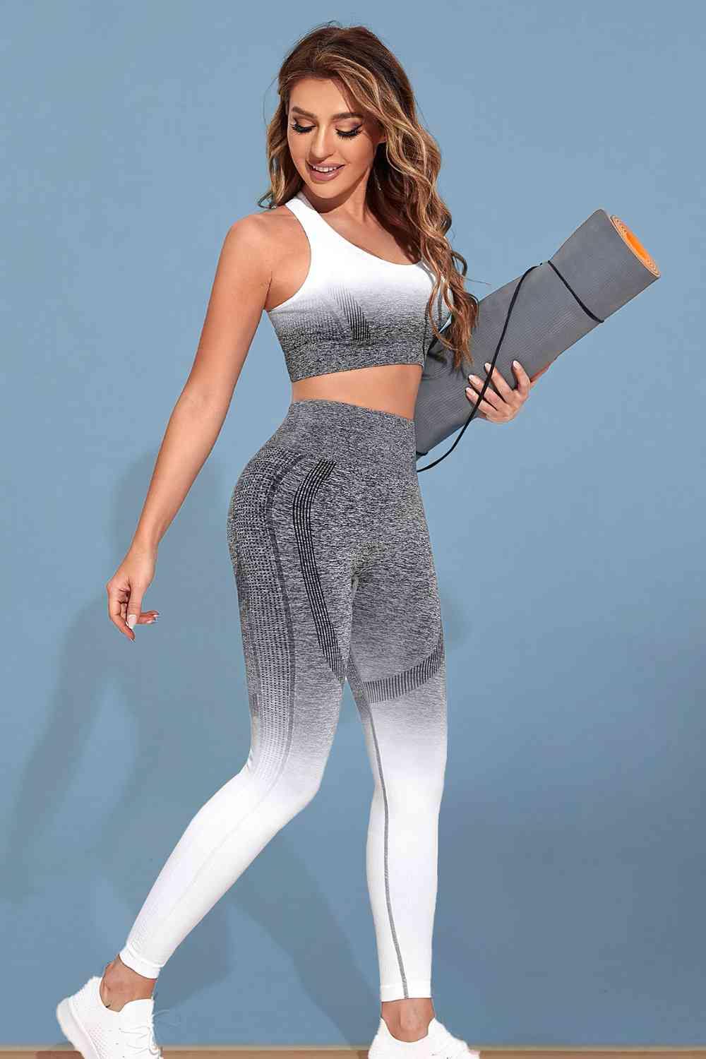Gradient Sports Tank and Leggings Set - Trendsi