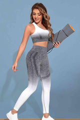 Gradient Sports Tank and Leggings Set - Trendsi