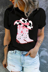 Cowboy Hat and Boots Graphic Tee - Flyclothing LLC