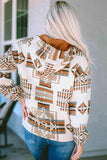 Geometric Quarter-Zip Hoodie - Trendsi - Flyclothing LLC