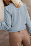 Button Up Round Neck Long Sleeve Shirt - Trendsi - Flyclothing LLC