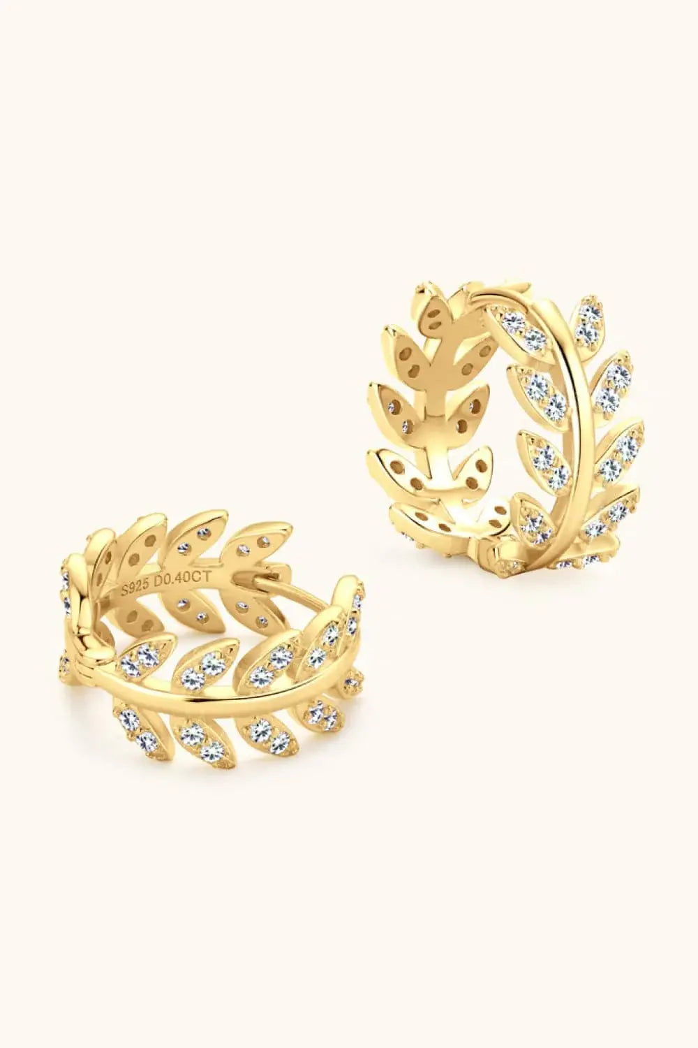 Moissanite Leaf 925 Sterling Silver Earrings - Trendsi - Flyclothing LLC