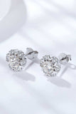 925 Sterling Silver Moissanite Stud Earrings - Trendsi - Flyclothing LLC