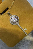 1 Carat Moissanite Platinum-Plated Key Pendant Necklace - Trendsi