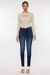 Kancan Mid Rise Gradient Skinny Jeans - Trendsi - Flyclothing LLC