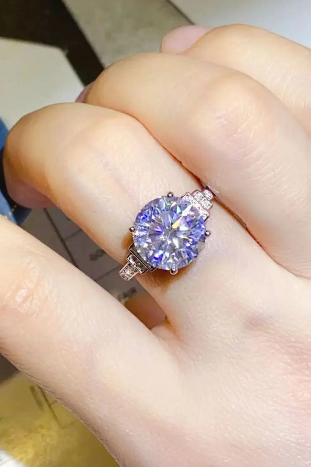 5 Carat Moissanite 925 Sterling Silver Ring - Trendsi - Flyclothing LLC
