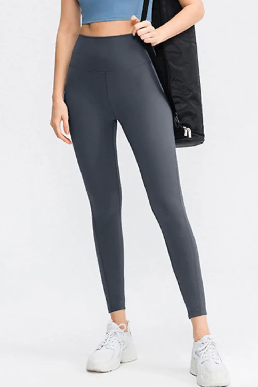Slim Fit Wide Waistband Long Sports Pants - Trendsi - Flyclothing LLC