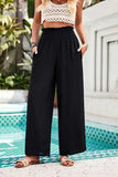 Smocked Wide Leg Pants with Pockets - Trendsi - Flyclothing LLC