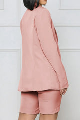 Long Sleeve Blazer and Shorts Set - Trendsi - Flyclothing LLC