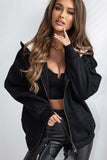 Zip Up Long Sleeve Hooded Jacket - Flyclothing LLC