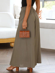 Drawstring Waist Wide Leg Pants - Trendsi