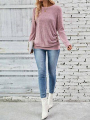 Round Neck Long Sleeve T-Shirt - Trendsi
