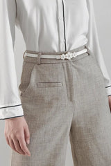Flower Decor Skinny PU Belt - Trendsi - Flyclothing LLC