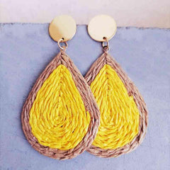 Raffia Grass Teardrop Earrings - Trendsi