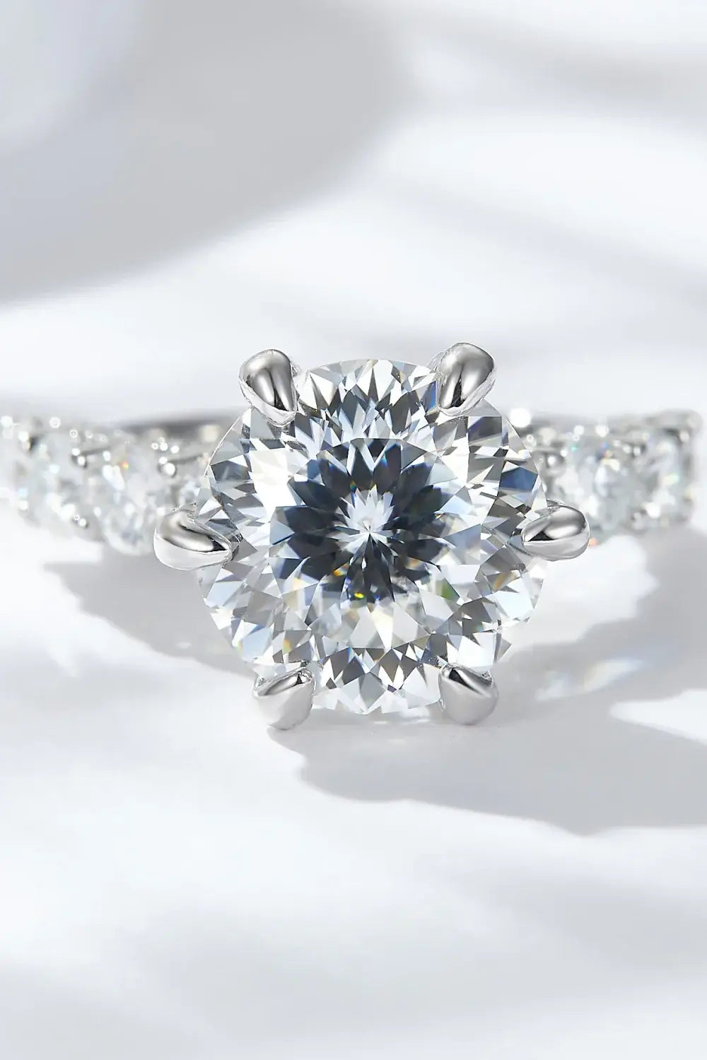 5 Carat Moissanite Side Stone Ring - Trendsi - Flyclothing LLC