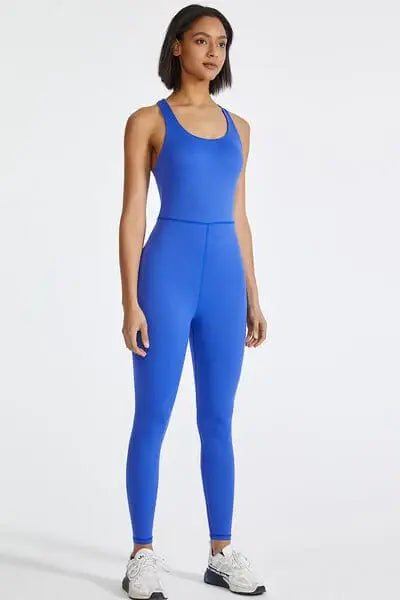 Crisscross Back Wide Strap Active Jumpsuit - Trendsi - Flyclothing LLC