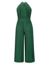 Cutout Tied Pleated Sleeveless Jumpsuit - Trendsi - Flyclothing LLC