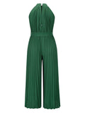 Cutout Tied Pleated Sleeveless Jumpsuit - Trendsi - Flyclothing LLC