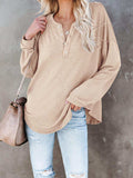 Buttoned Drop Shoulder Top - Trendsi - Flyclothing LLC